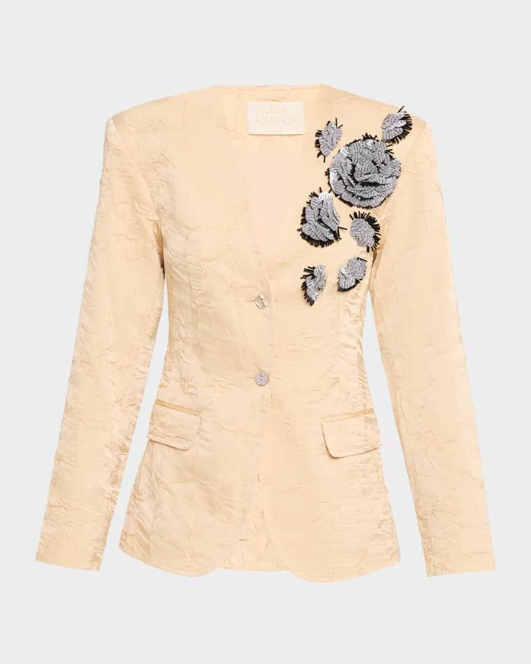 Otto Embroidered Satin Jacket by ULLA JOHNSON