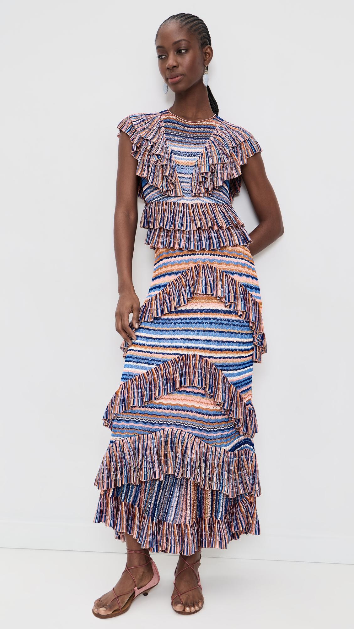 Raina Ruffle Knit Dress by ULLA JOHNSON