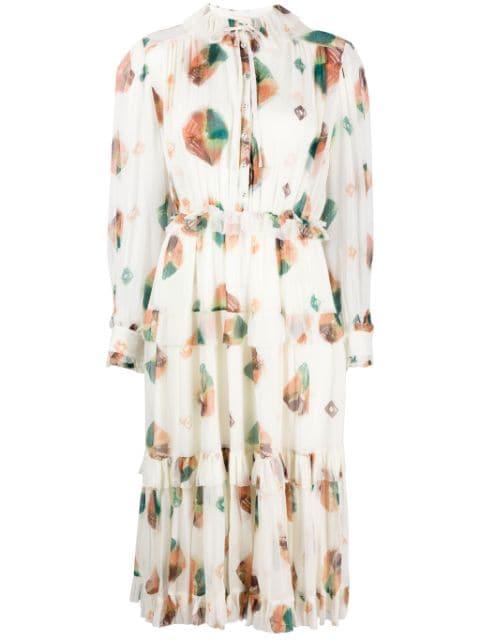 Reina chiffon midi dress by ULLA JOHNSON