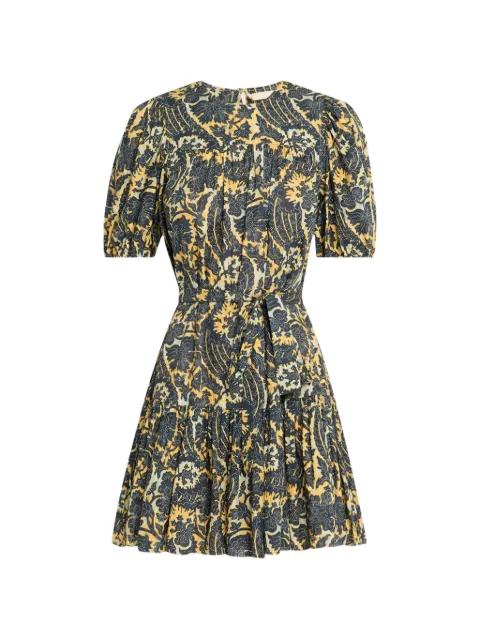 Rosalie floral belted mini dress by ULLA JOHNSON
