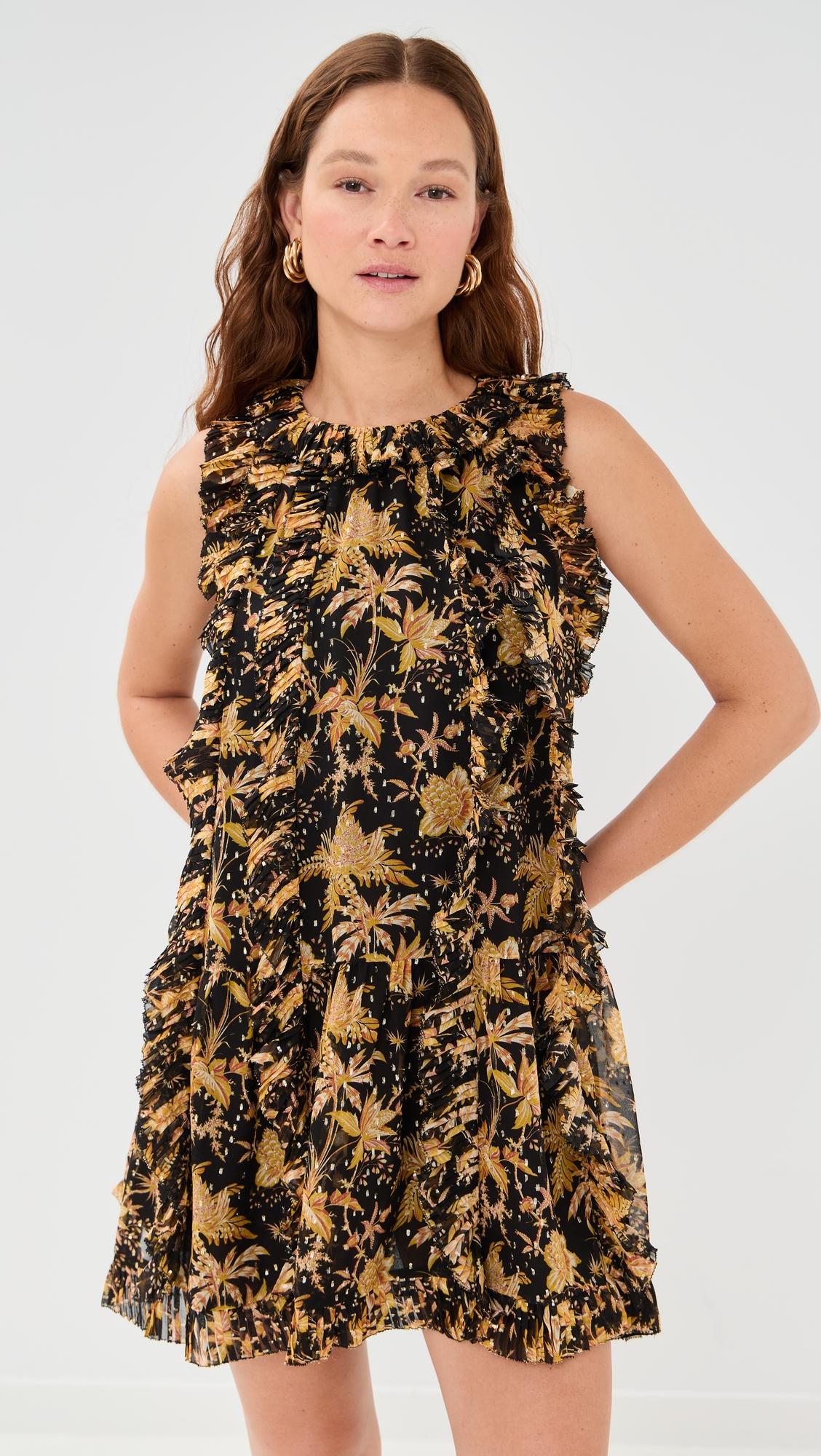Signe Ruffled Silk Mini Dress by ULLA JOHNSON