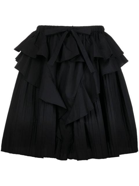 Sigrid ruffle-detail pleated skirt by ULLA JOHNSON