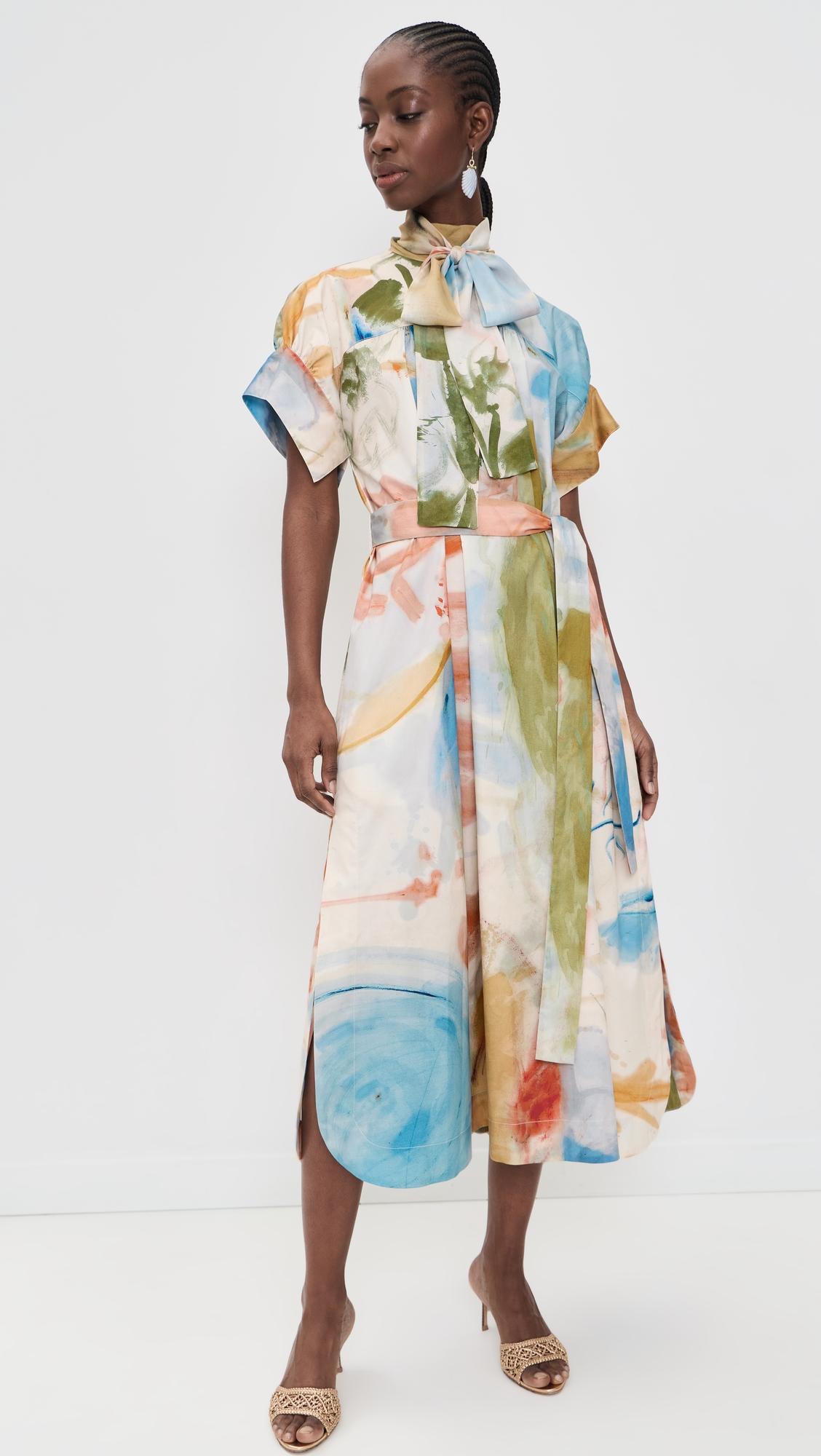 Studio Short Sleeve Cotton Dress by ULLA JOHNSON