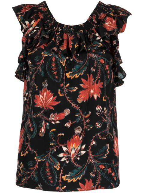 Tulip floral-print blouse by ULLA JOHNSON