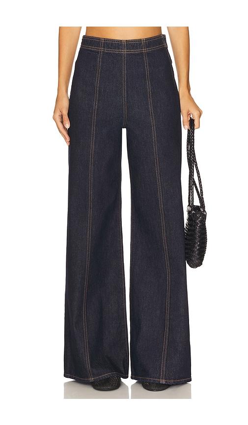 Ulla Johnson Bianca Wide Leg in Blue by ULLA JOHNSON