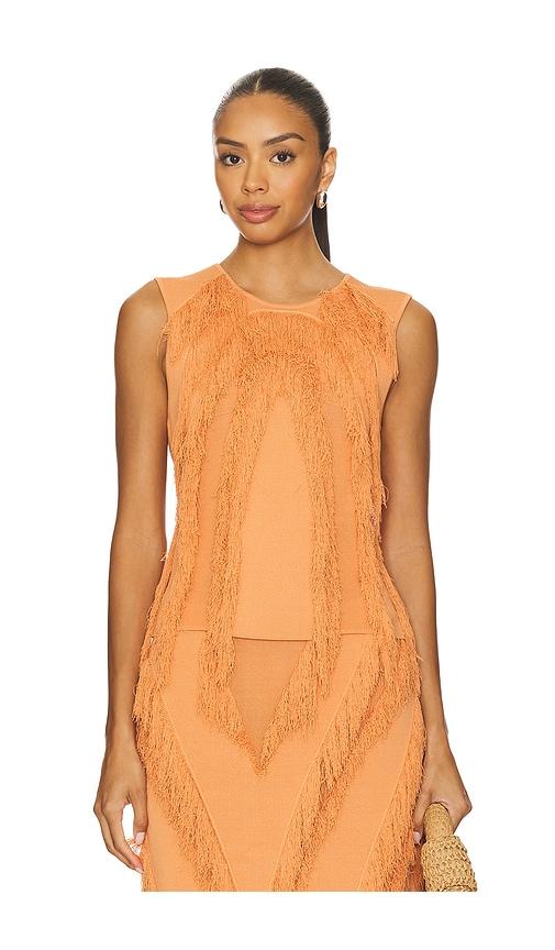 Ulla Johnson Bonnie Sleeveless Knit Top in Tangerine by ULLA JOHNSON