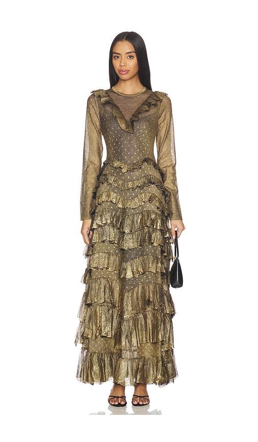 Ulla Johnson Calliope Dress in Metallic Gold by ULLA JOHNSON