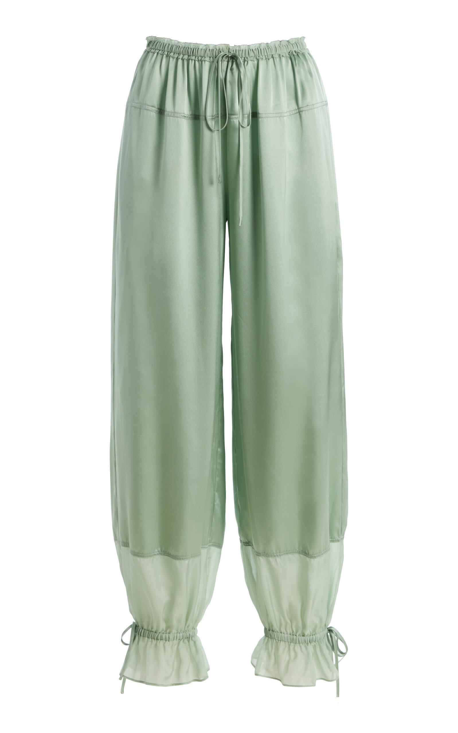 Ulla Johnson Camile Chiffon-Trimmed Satin Pants - Moda Operandi by ULLA JOHNSON