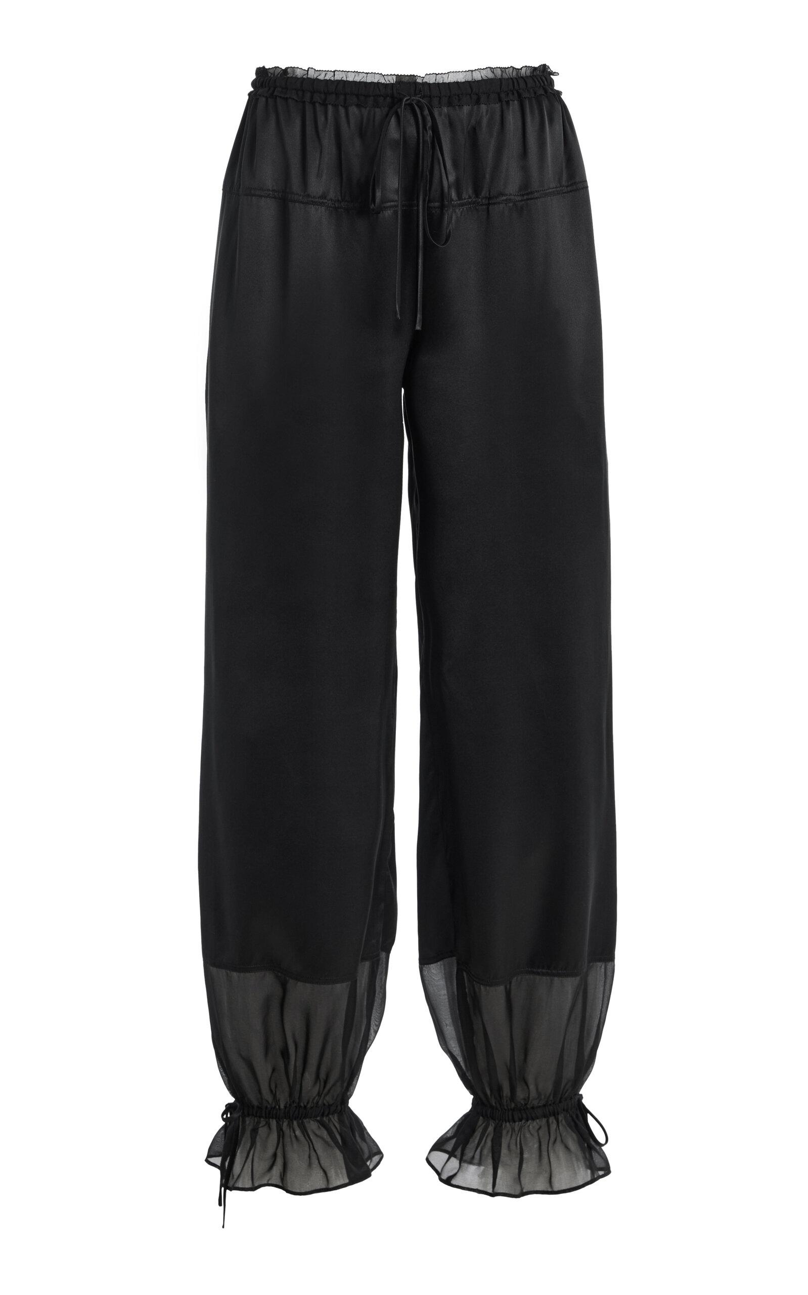 Ulla Johnson Camile Chiffon-Trimmed Satin Pants - Moda Operandi by ULLA JOHNSON