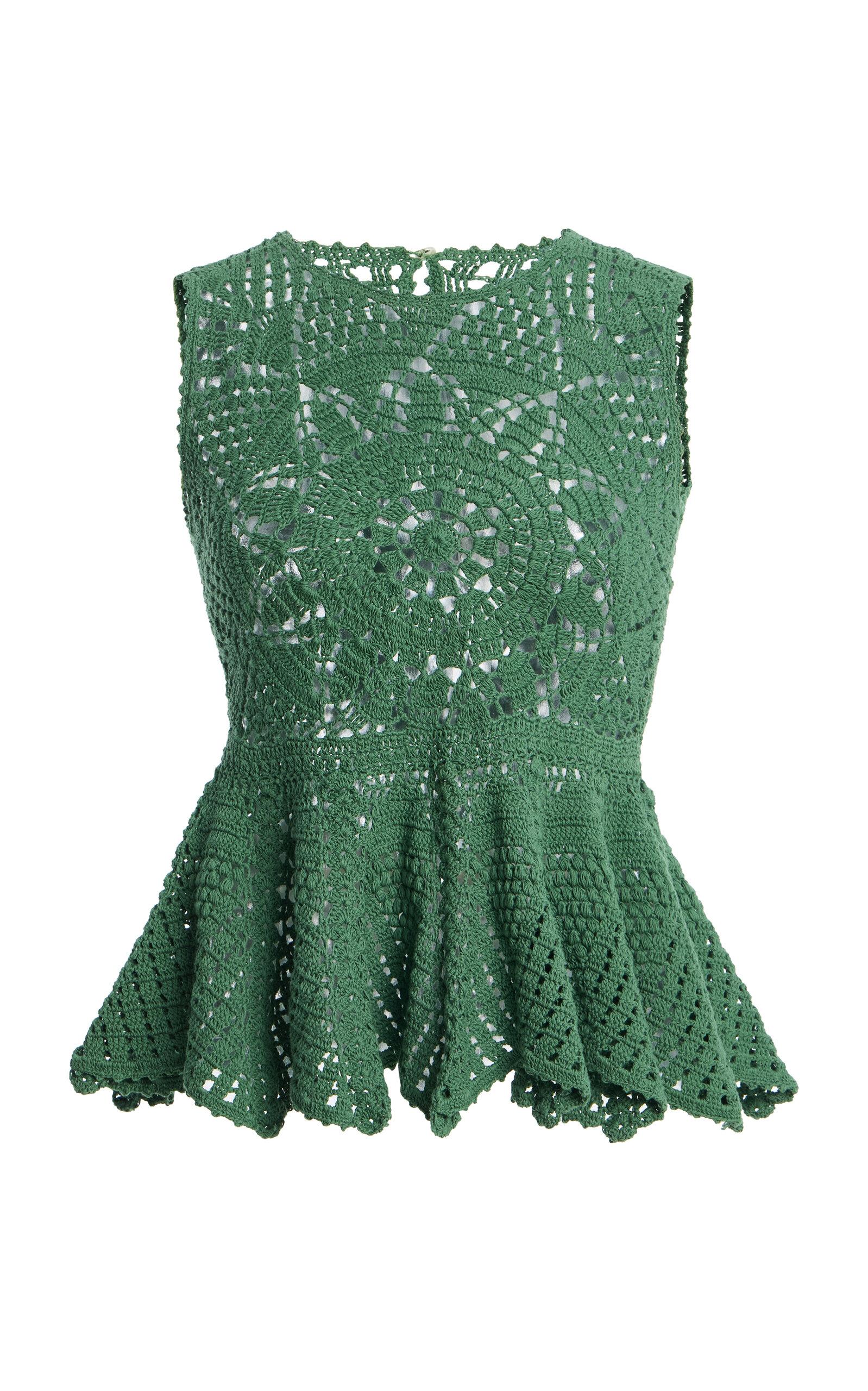 Ulla Johnson Cora Hand-Crocheted Cotton Peplum Top - Moda Operandi by ULLA JOHNSON