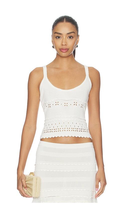 Ulla Johnson Esme Eyelet Knit Camisole in Ivory by ULLA JOHNSON