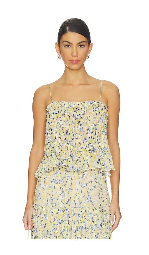 Ulla Johnson Florian Silk Tank Top in Yellow,Blue by ULLA JOHNSON