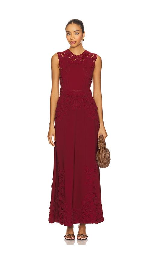 Ulla Johnson Genoveva Sleeveless Knit Maxi Dress in Burgundy by ULLA JOHNSON