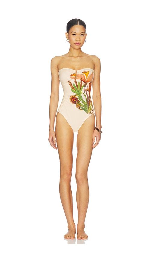 Ulla Johnson Monterey Maillot One Piece Swimsuit in Cream by ULLA JOHNSON