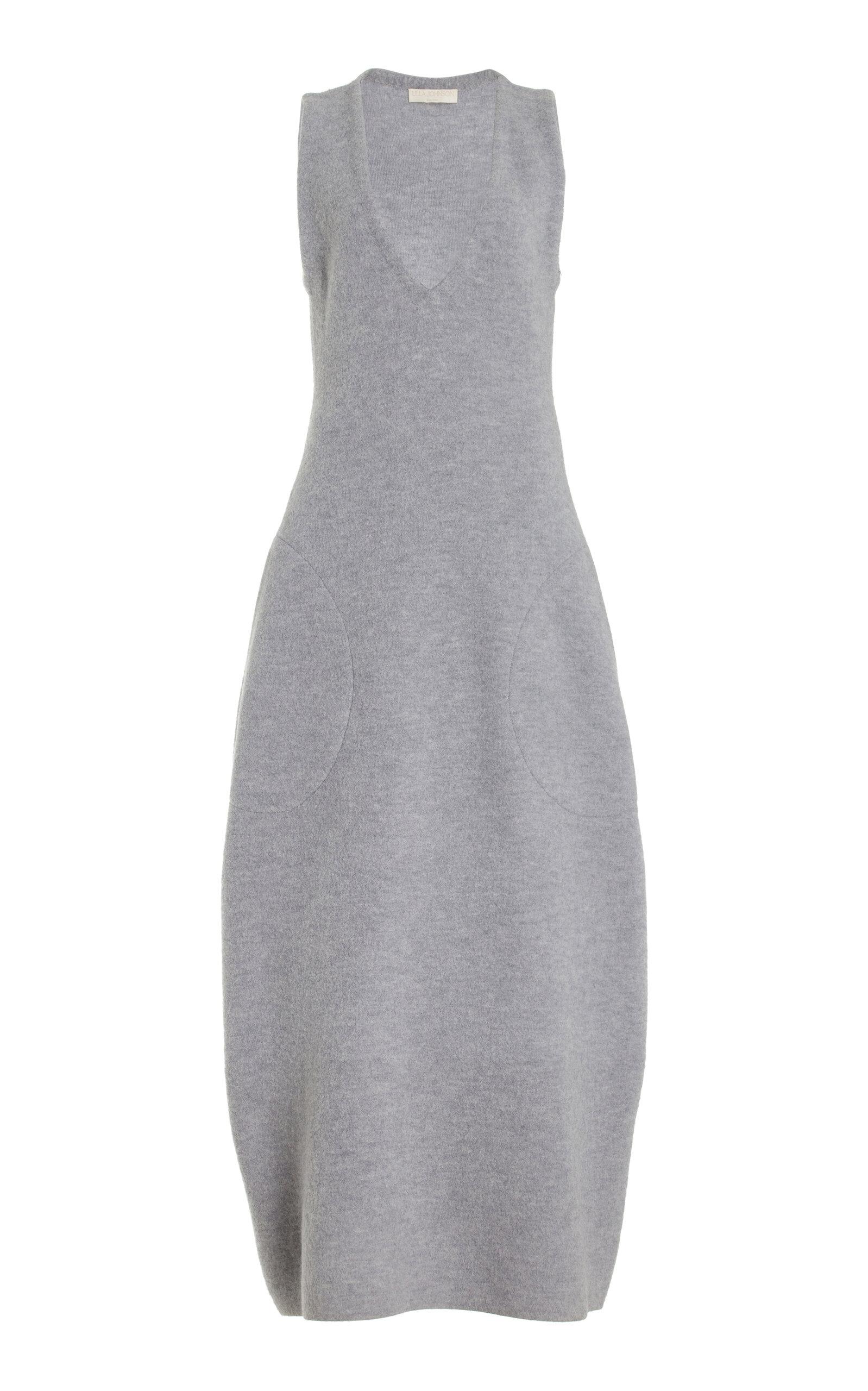Ulla Johnson - Nevina Curved-Seamerino Wool Knitaxi Dress - Grey - -oda Operandi by ULLA JOHNSON