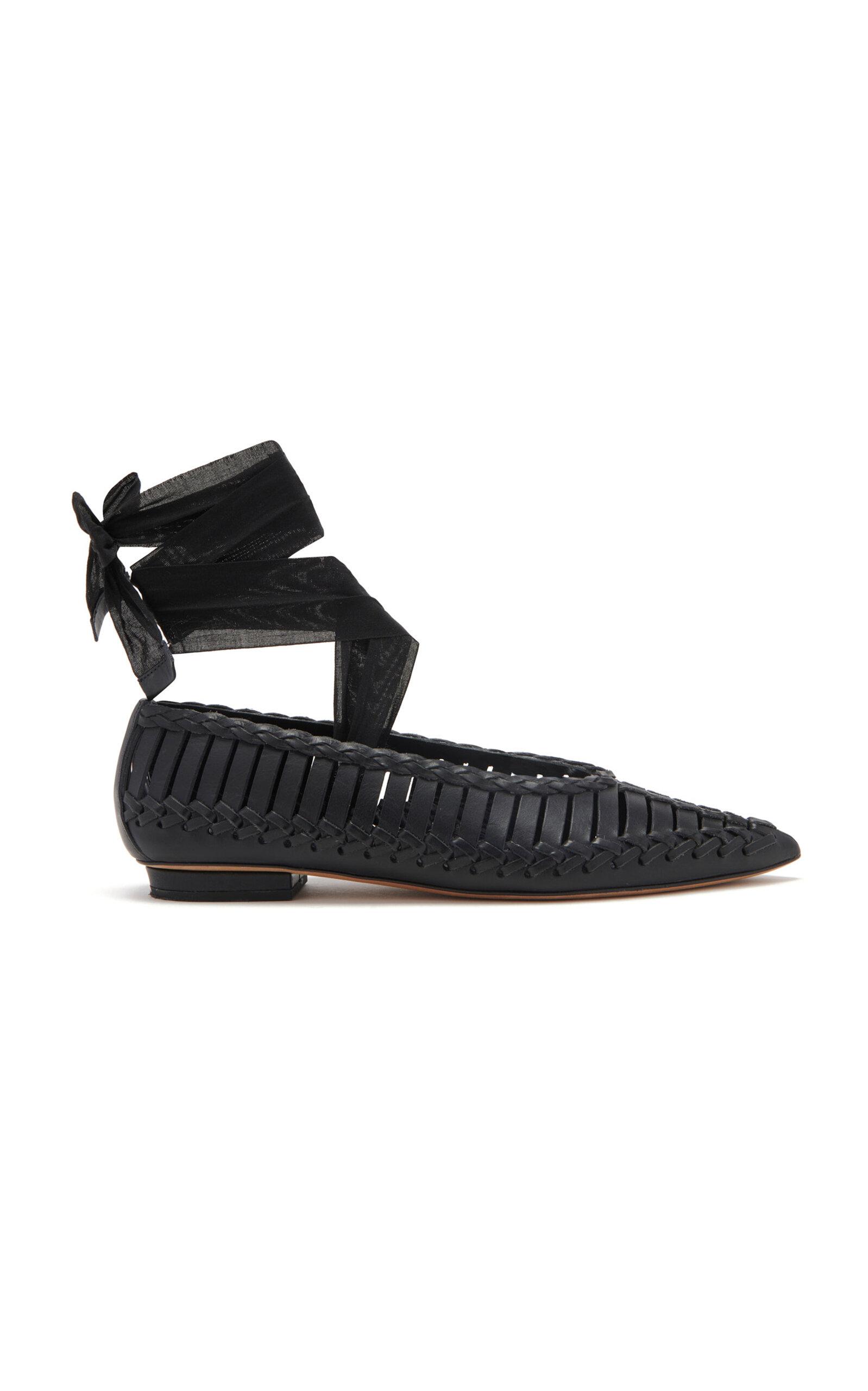 Ulla Johnson - Ophelia Leather Ballet Flats - Black - - Moda Operandi by ULLA JOHNSON