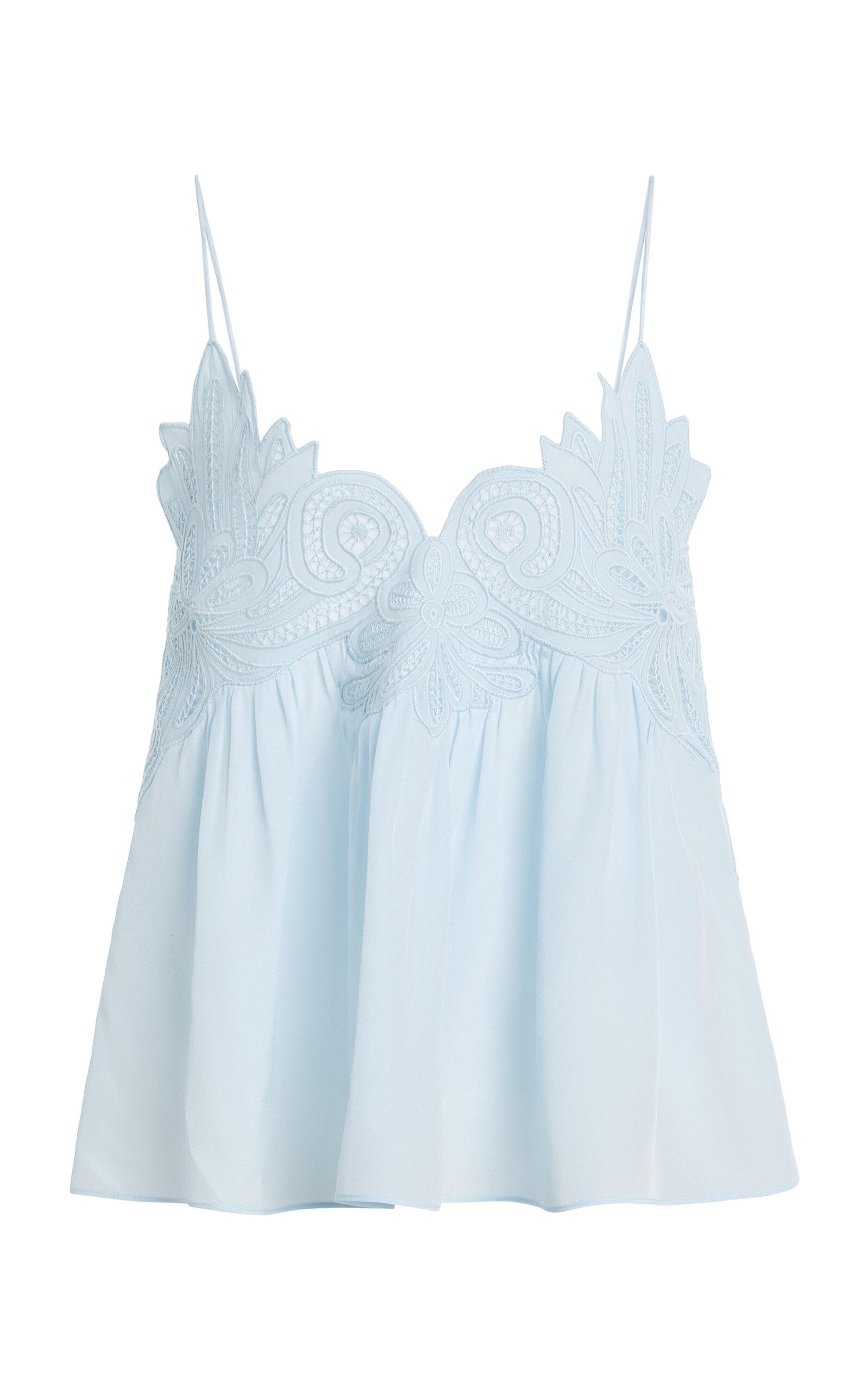 Ulla Johnson Rosie Lace-Appliquéd Silk Top - Moda Operandi by ULLA JOHNSON