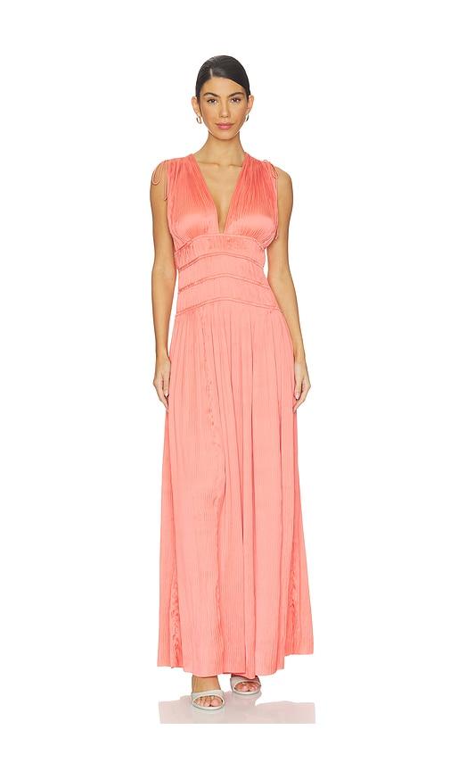 Ulla Johnson Tasneem Deep V Gown in Coral by ULLA JOHNSON