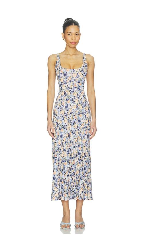 Ulla Johnson Yasna Jersey Dress in Blue,Orange by ULLA JOHNSON