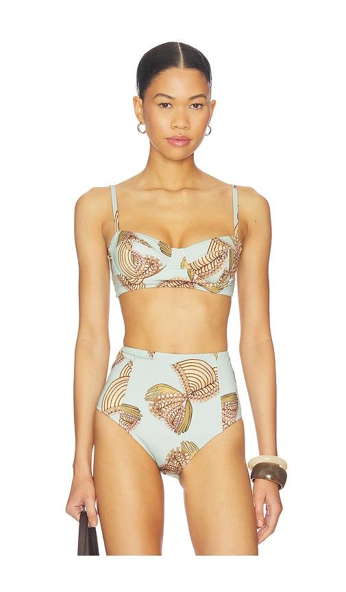 Ulla Johnson Zahara Bikini Top in Mint by ULLA JOHNSON