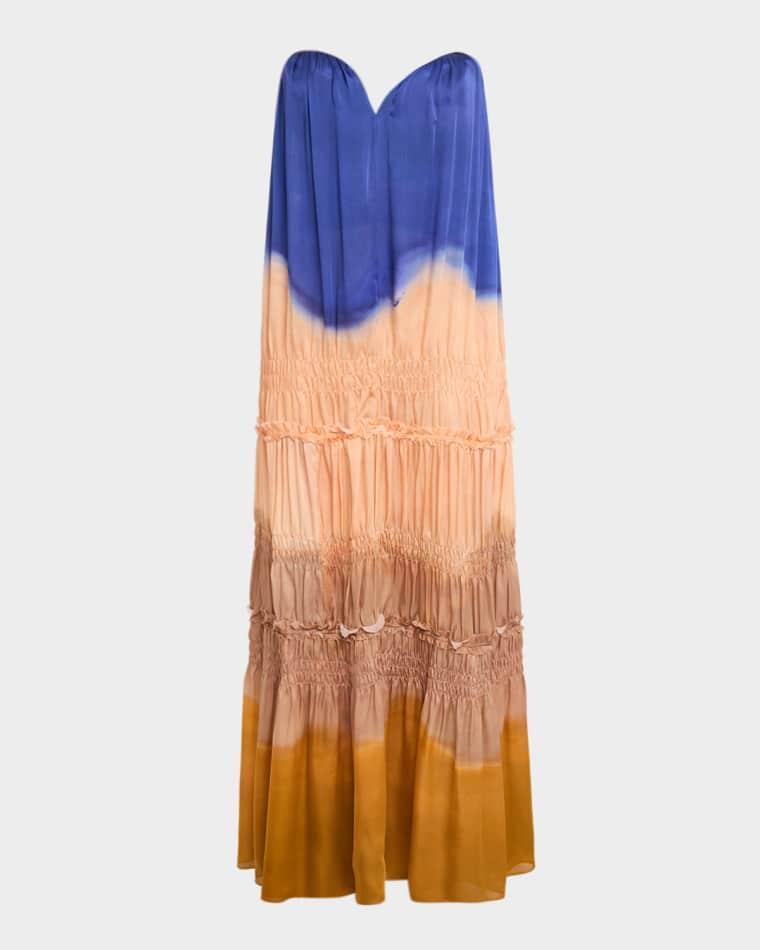 Veil Strapless Silk-Chiffon Gown by ULLA JOHNSON