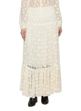 Vera Polka Dot Lace High Waist Maxi Skirt by ULLA JOHNSON Vera Polka Dot Lace High Waist Maxi Skirt by ULLA JOHNSON