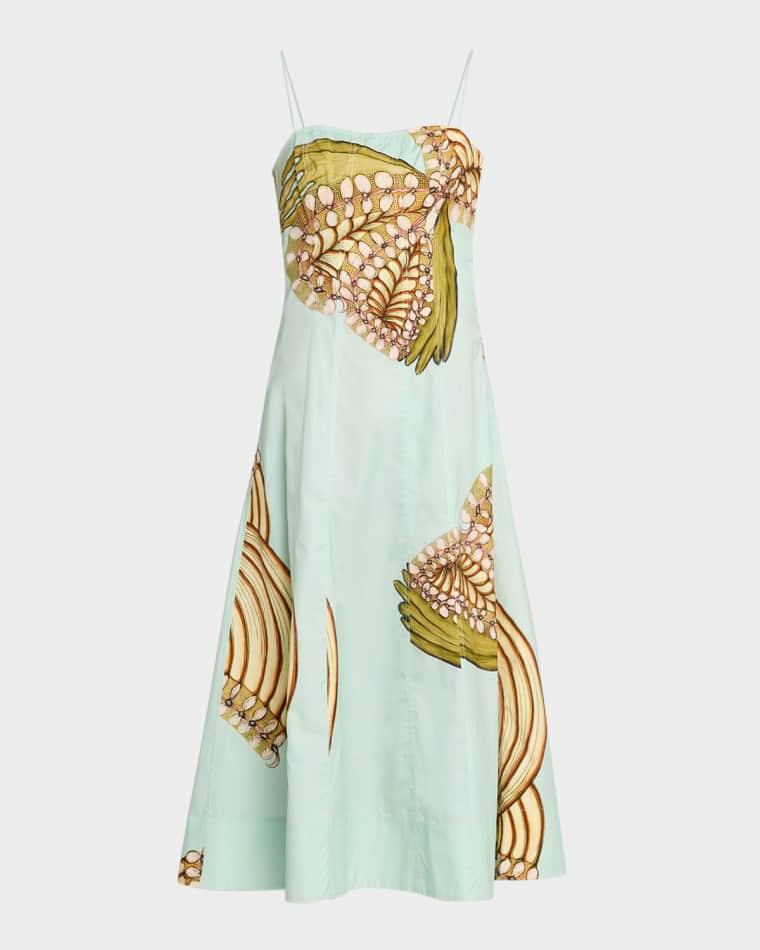Vesela Floral Cotton Midi Dress by ULLA JOHNSON