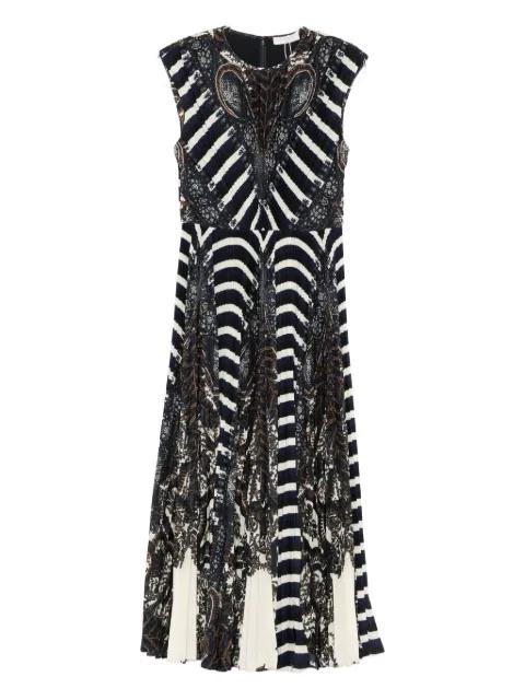 Violeta multi-pattern pleated dress by ULLA JOHNSON