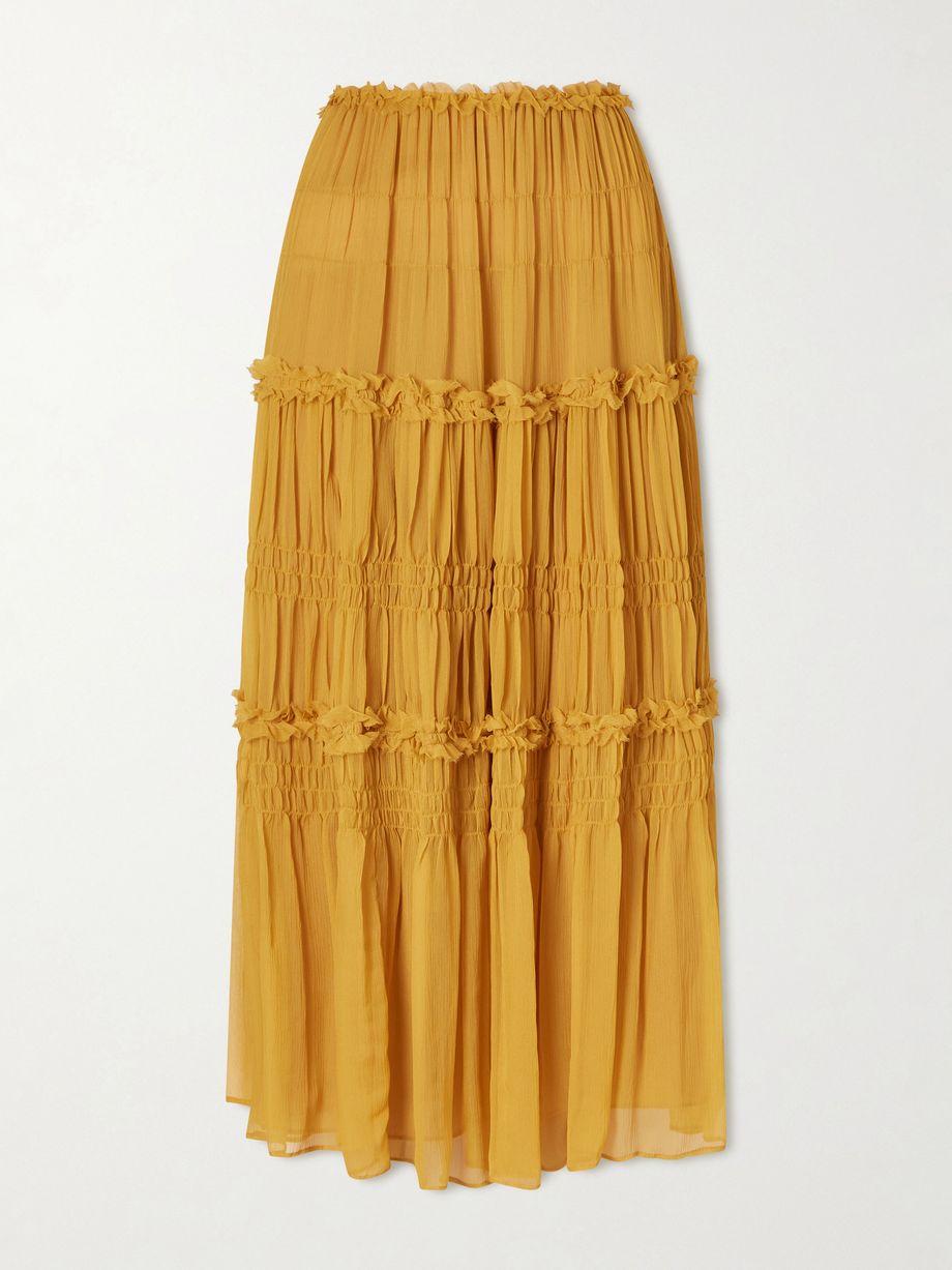 Virginie silk-crepon midi skirt by ULLA JOHNSON