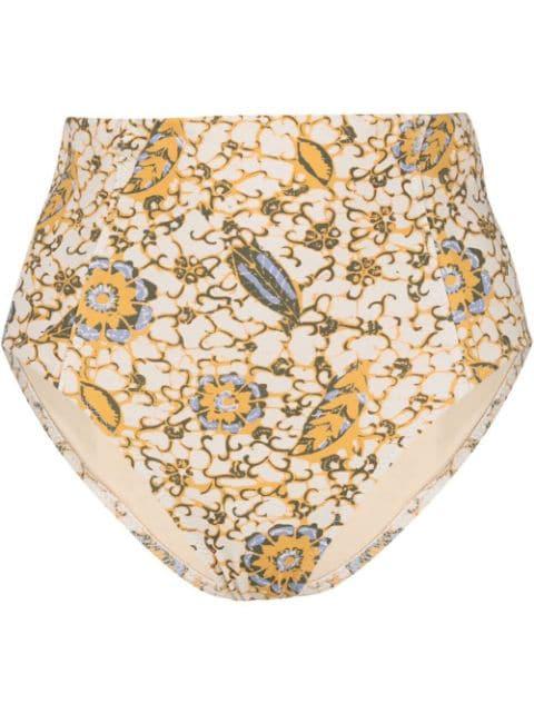 Zahara citrus-print bikini bottoms by ULLA JOHNSON