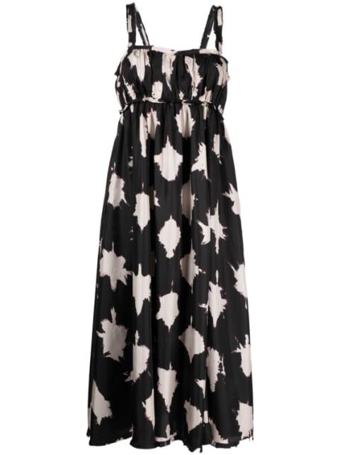 abstract-print silk midi dress by ULLA JOHNSON