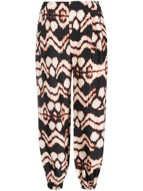 abstract-print straight trousers by ULLA JOHNSON