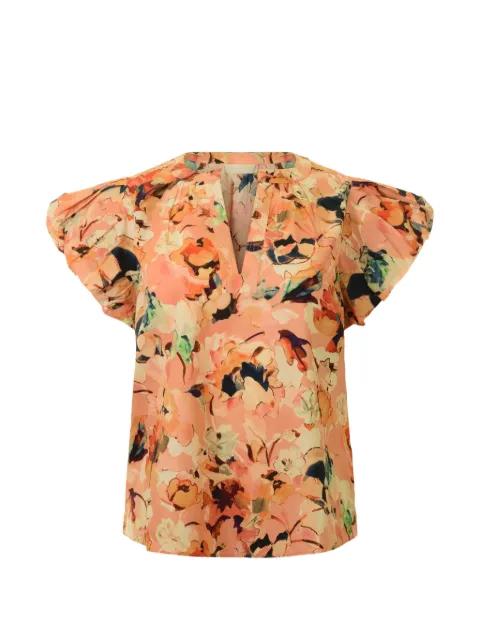 floral V-neck blouse by ULLA JOHNSON
