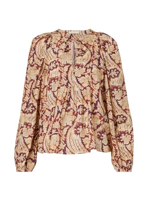 floral-print ruffled blouse by ULLA JOHNSON