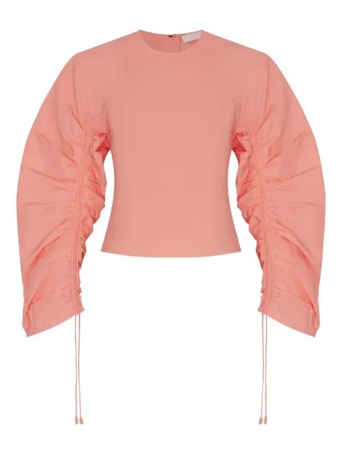 gathered-sleeve blouse by ULLA JOHNSON