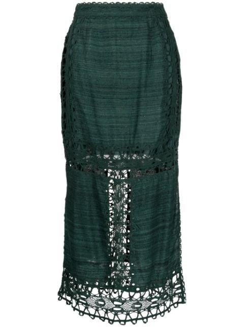 high-waisted lace skirt by ULLA JOHNSON