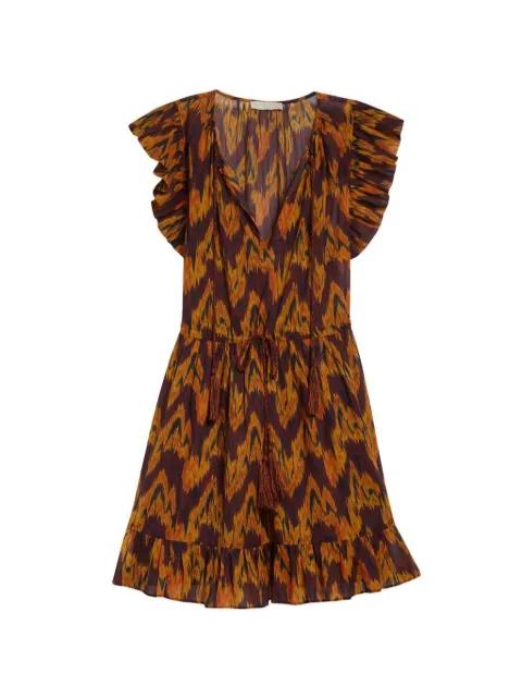 ikat-print ruffled dress by ULLA JOHNSON