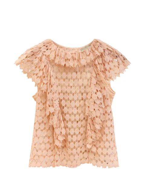 lace ruffled top by ULLA JOHNSON