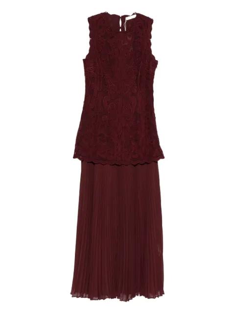 macramé pleated dress by ULLA JOHNSON
