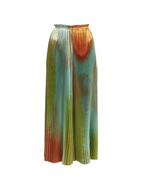 pleated abstract-print skirt by ULLA JOHNSON