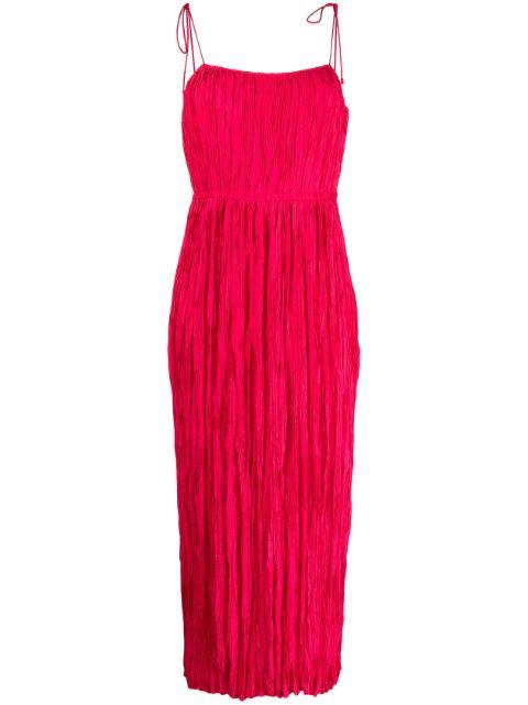 ruched tie-strap maxi dress by ULLA JOHNSON