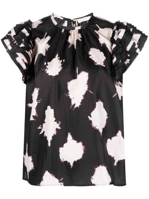 splotch-print silk blouse by ULLA JOHNSON