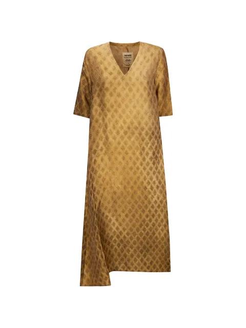 Apostle V-neck patterned midi dress by UMA WANG