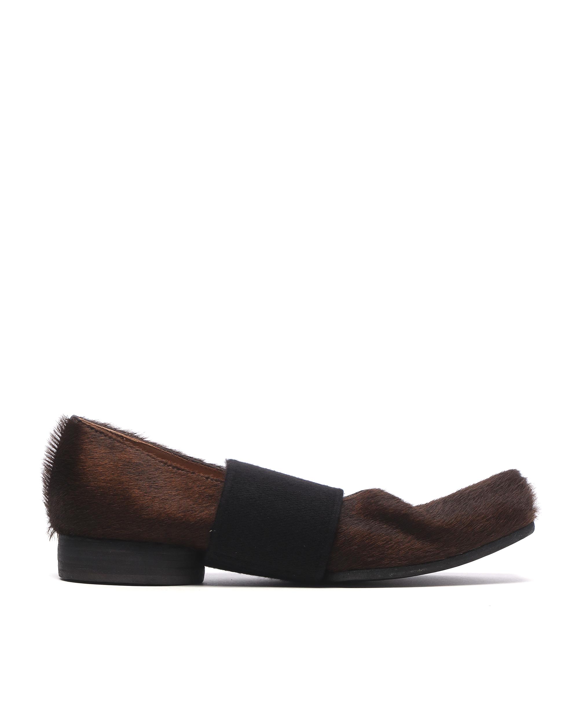 Calf-hair strap sandals by UMA WANG