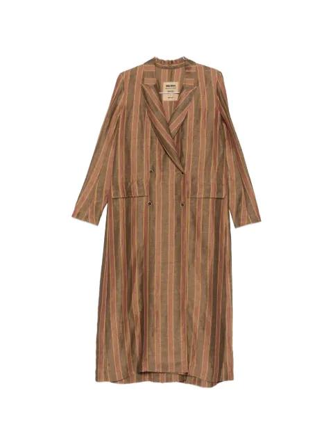 Camelot striped double-breasted coat by UMA WANG
