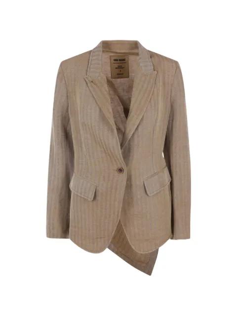 Kylie herringbone-pattern asymmetric blazer by UMA WANG