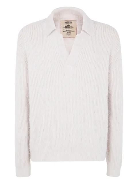 Polo-neck ribbed sweater by UMA WANG