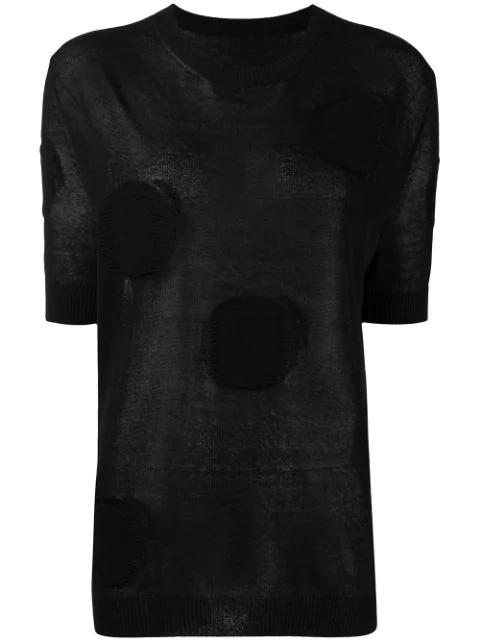 circle-motif short-sleeved knitted top by UMA WANG