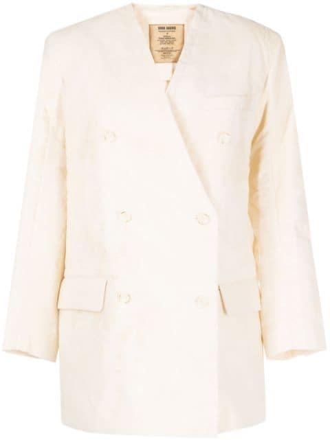 cotton double-breasted blazer by UMA WANG