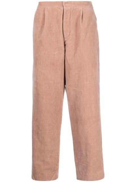 cropped melange wool trousers by UMA WANG